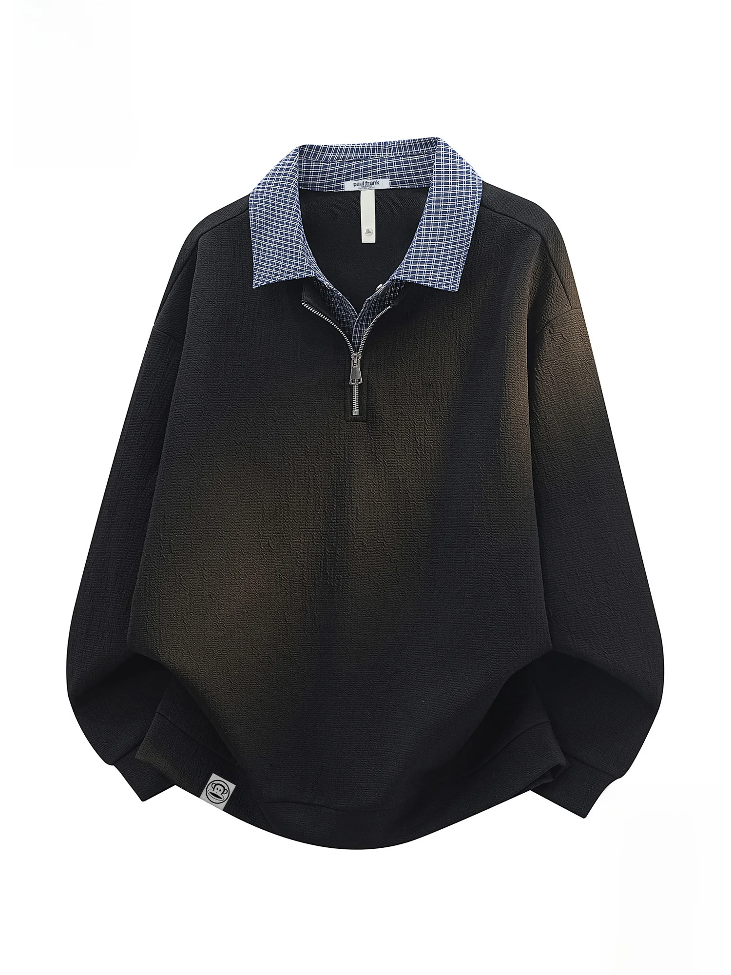 

Мужская рубашка Paul Frank Leisure, весна 2026, с длинным рукавом, отложным воротником, цветными блоками, молнией и анималистическим принтом, повседневный стиль