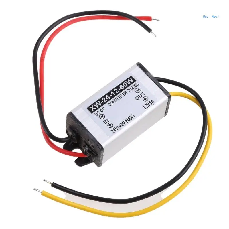 DC-DC Stabilizer, 24V to 12V Boost for Buck Converter 5A 60W Waterproof Auto Step Up Voltage Regulator 12V Volt Transfor