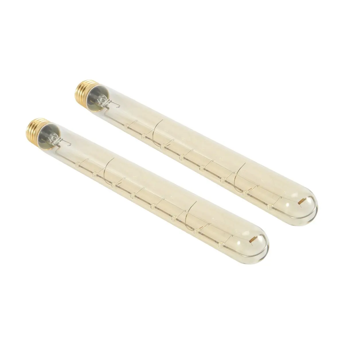 #90Y Dimmable Long Tubular Light Bulb E27 40W Retro Light Bulb 220V 2 Pcs,220V industrial Home Bar Chandelier,(Glass)