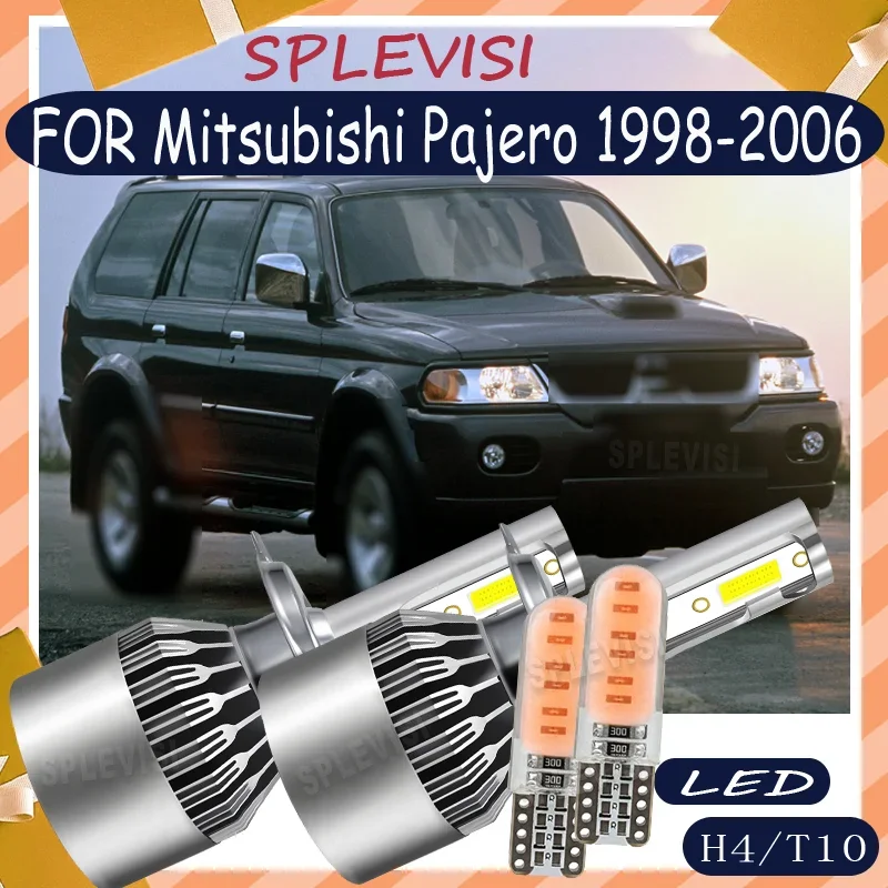 LED Headlight ensuring consistent performance under high load.For Mitsubishi Pajero 1998 1999 2000 2001 2002 2003 2004 2005 2006