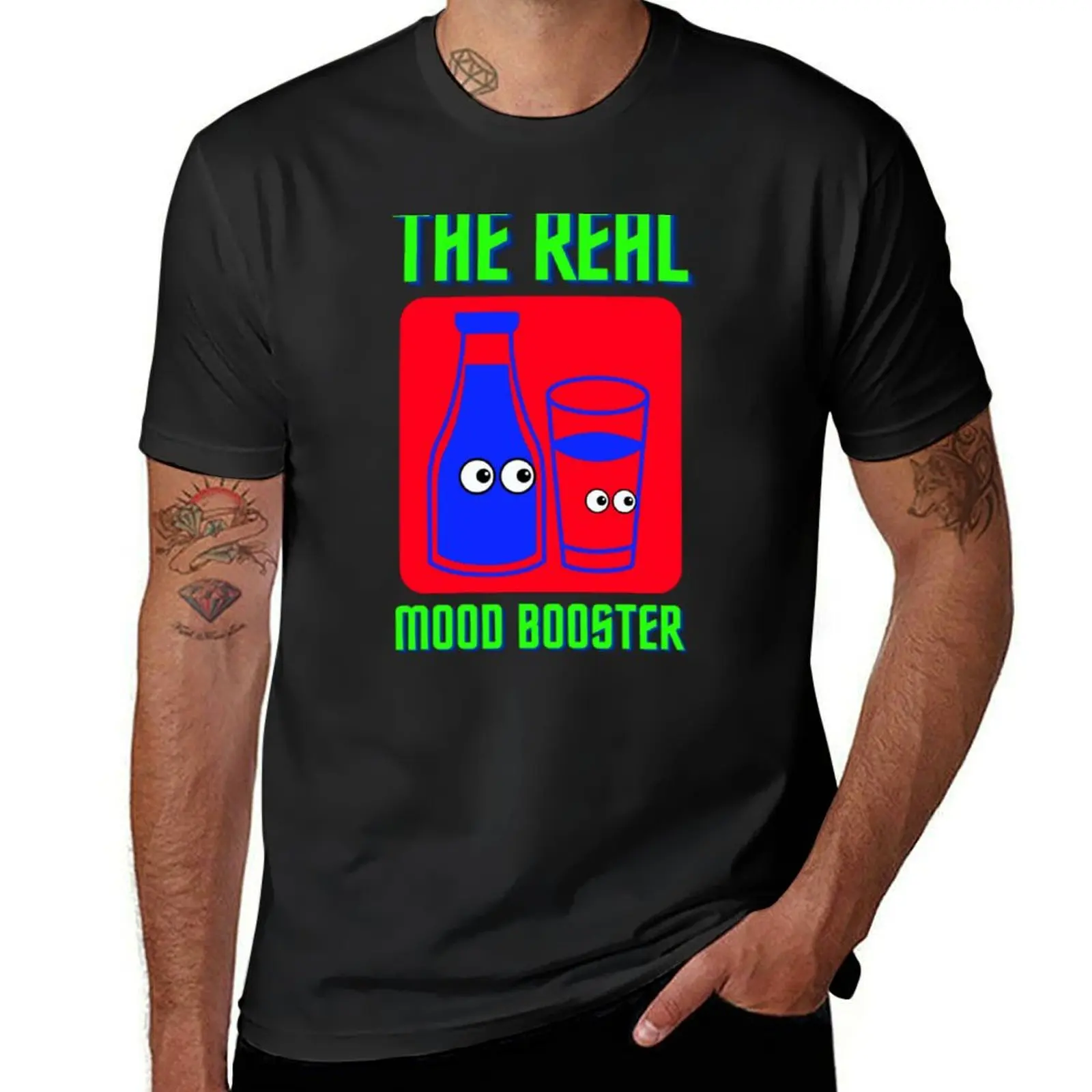 The Real Mood Booster Milk Bottle T-Shirt sports fans vintage customizeds Blouse mens plain t shirts