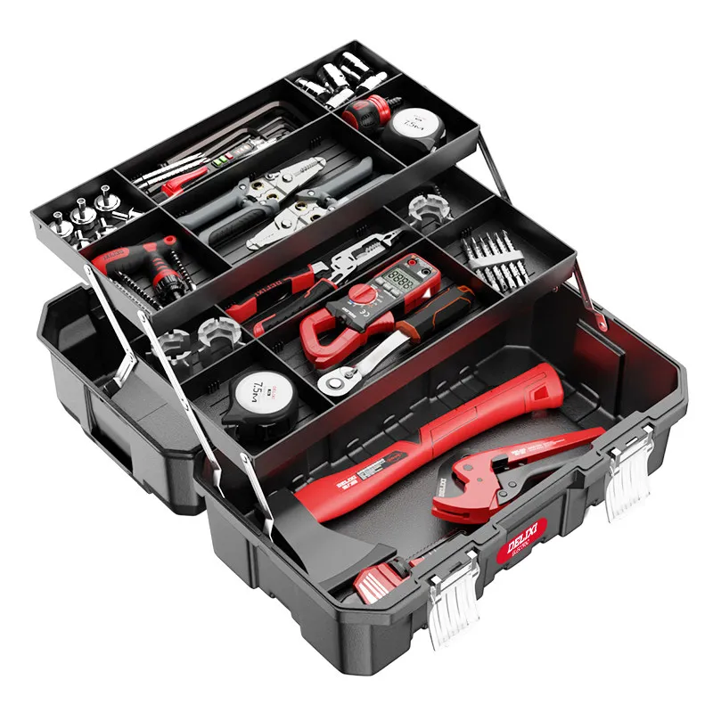Toolbox Industrial Grade Household Set Multifunctional Electrician Multi-layer Folding Storage Box