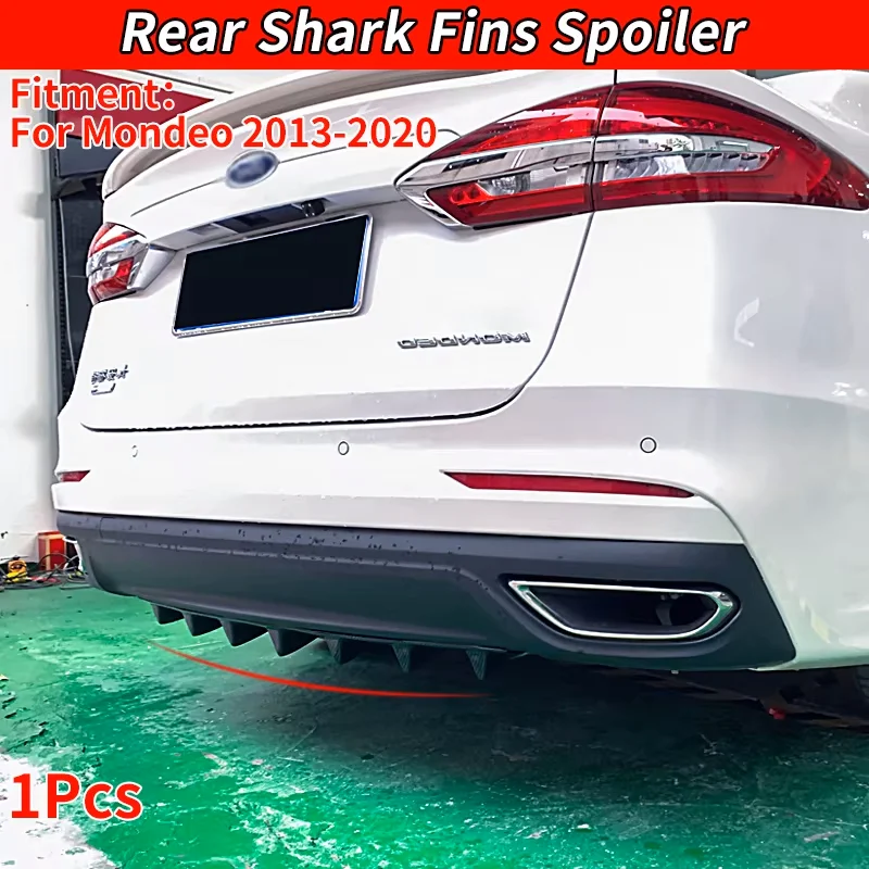Für Ford Mondeo 2013-2020 Auto Hinten Lip 7-Fin Diffusor Spoiler Schutz Dekoration Geändert Anti-kollision Zubehör