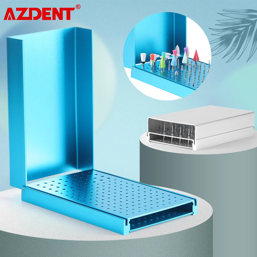 AZDENT Dental Bur Holder 152 Holes Disinfection Box Autoclavable for FG/CA Bur Sterilization Holder Dentistry Lab Tools