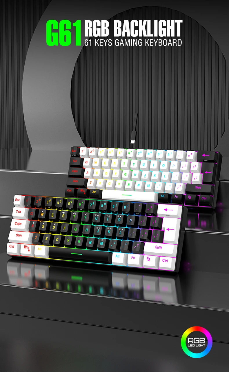 60% Compact Wired RGB Keyboard product photo