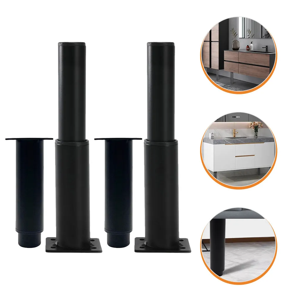 pieds-de-meubles-reglables-en-metal-noir-4-pieces-forte-capacite-de-charge-pieds-en-caoutchouc-antiderapants-et-stables-pour-lit-canape-table-armoire-commode