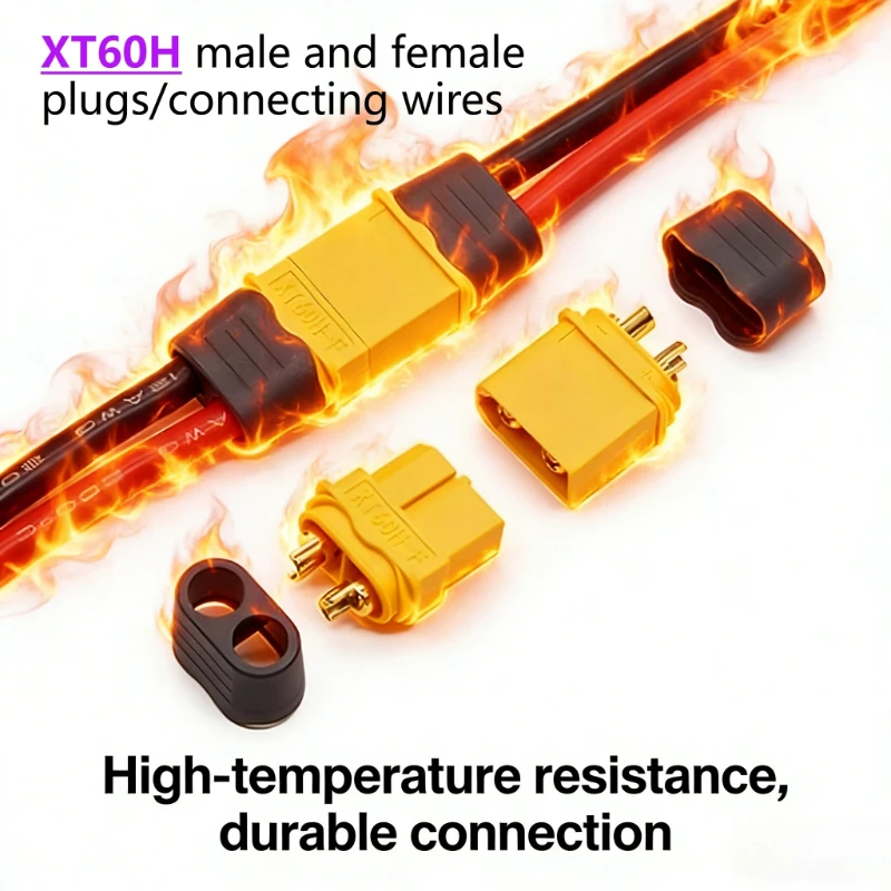 XT60H‑F/M Male‑Female Solder‑on Wire Connector 30A 500V High‑Current Power Plug for RC Model Aircraft ESC Lithium Battery Pack