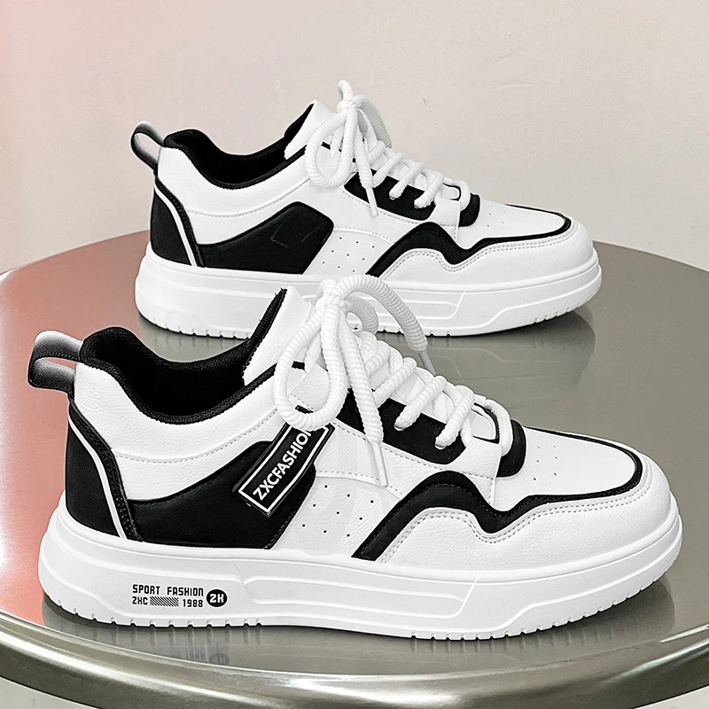 

Мужские кожаные спортивные кроссовки 2026 года, новинка зимы, на толстой подошве, увеличивающие рост, низкие повседневные кеды, молодежные модные белые туфли