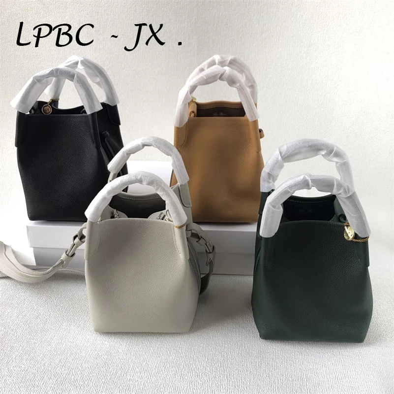 

Ladies Cowhide Shoulder Crossbody Handbag High Quality Luxury Bucket Bag L*P 17*13*13