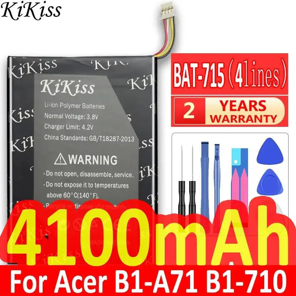 

Tablet Battery For Acer Iconia Tab B1 B1-A71 B1-710 4Lines Version Bat-715 High Compatibility 4100Mah Capacity