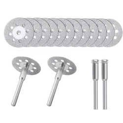 10Pc Dental Double Sided Cutting Disc Polishing Grinding Wheel with 2pc Mandrel for Porcelain Ceramic Crown Plaster
