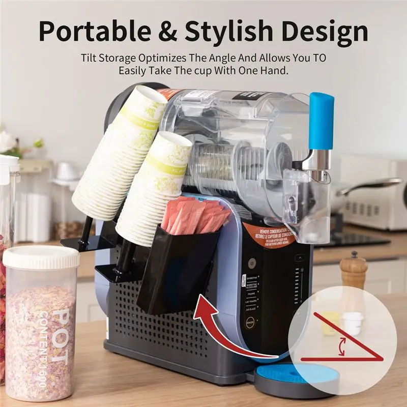 B47B Anti-Slip Design Handle Cover & Drip Tray Insert for Ninja Slushi Machine FS301/FS300 - Rose Red