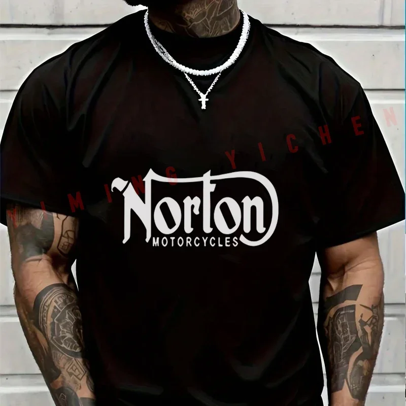 Camiseta informal para hombre con logotipo clásico de motocicleta Norton, camisetas de manga corta para verano, 2026