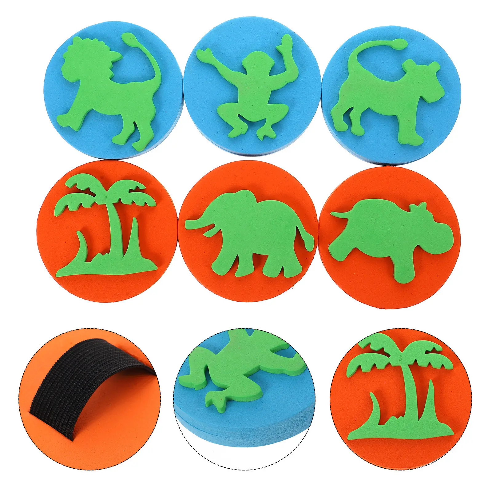 

Набор из 6 штампов с животными из ЭВА для детей, разнообразные узоры, креативные штампы для рисования, для занятий в классе, раннего развития, творчества, граффити