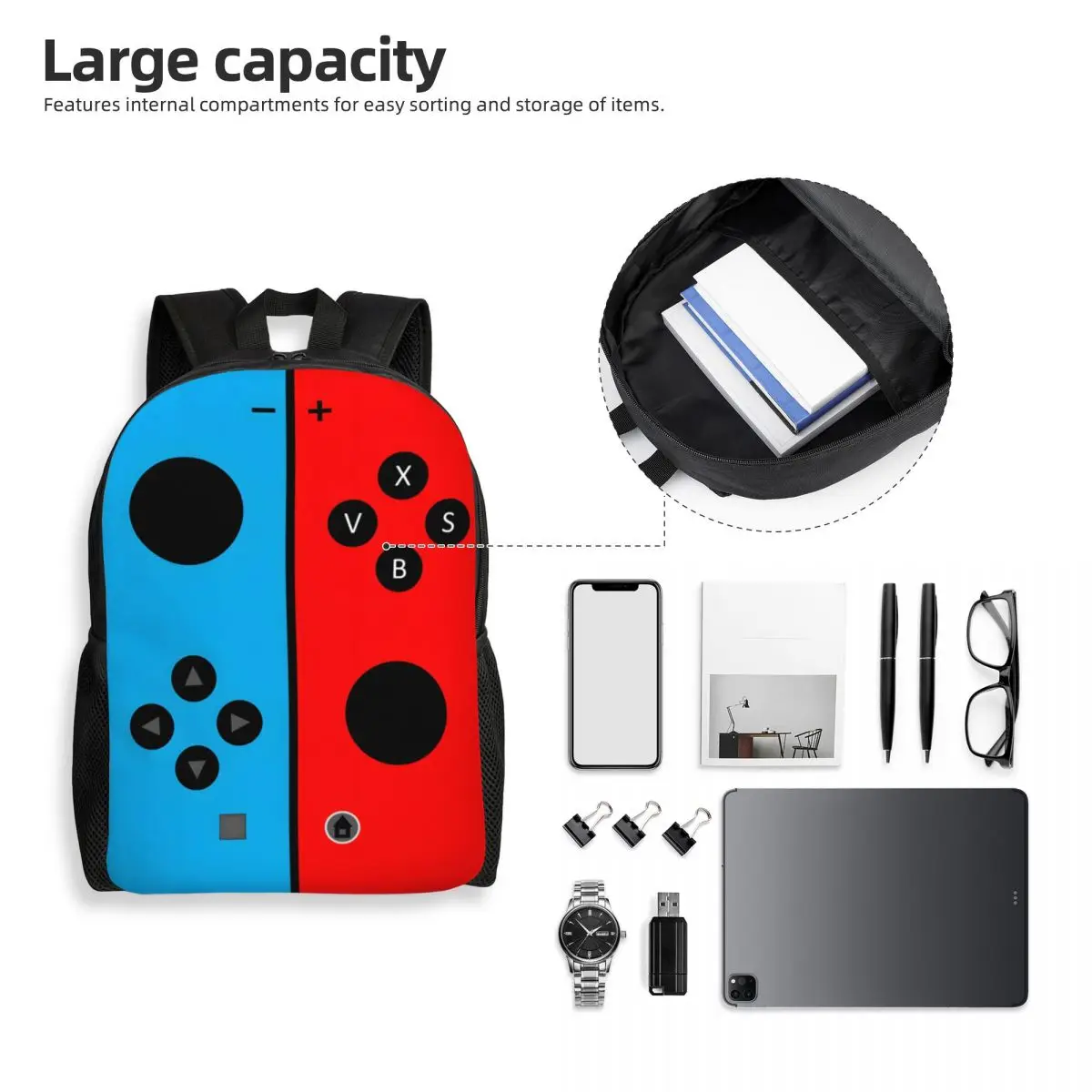 Custom Gamer Gaming Controller Backpacks for Women Men Water Resistant School College Video Game Lover Gift Bag Print Bookbag