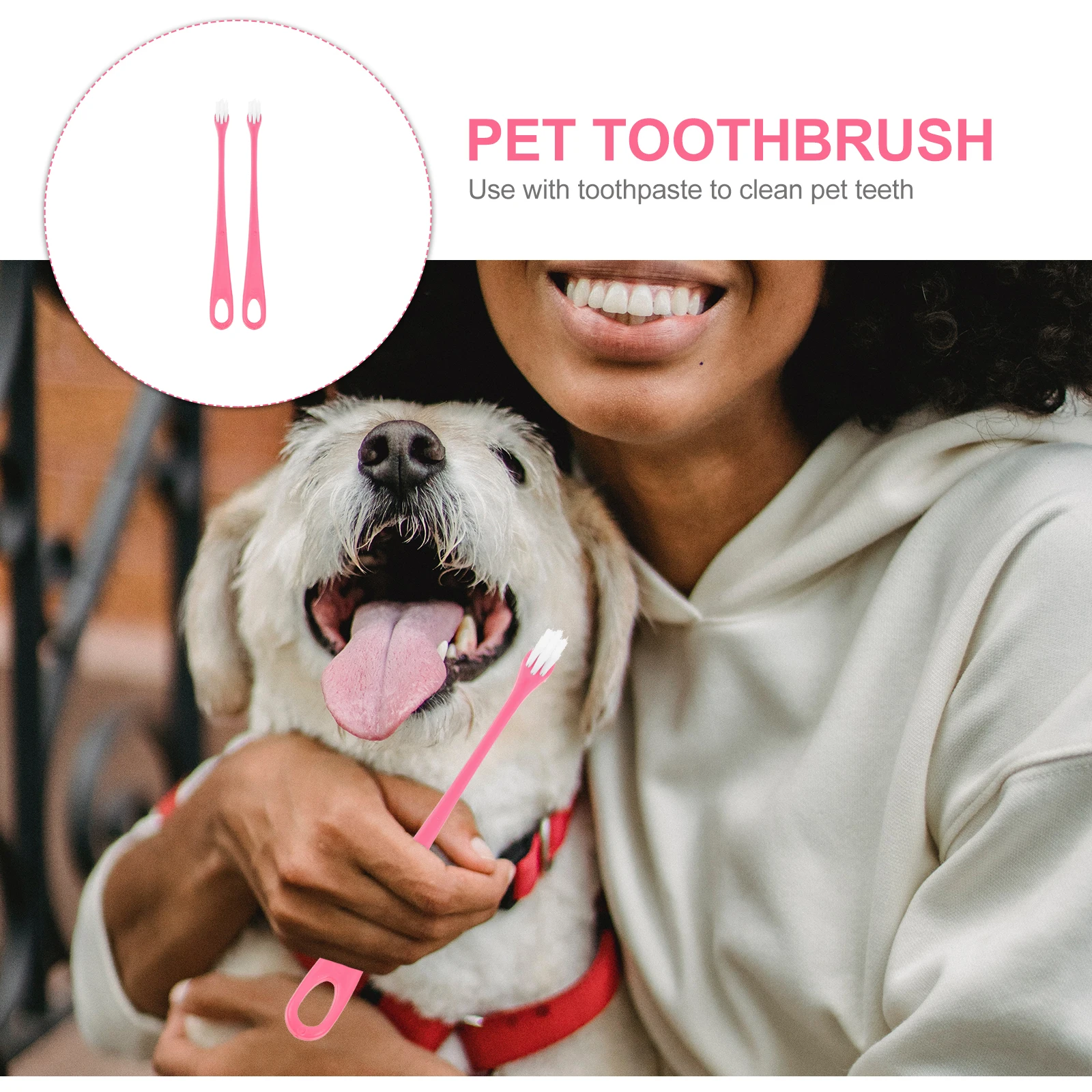 

2 Pcs Pet Toothbrush Cleaning Dog Cat Toothbrushes Pets Pp Puppy for Small Dogs Baby