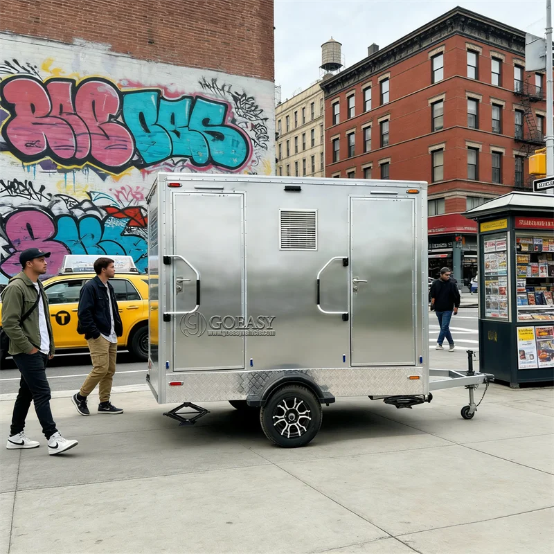 

Customizable Outdoor Luxury Restroom Trailer – Sophisticated Mobile Toilet with Shower and Easy Mobility