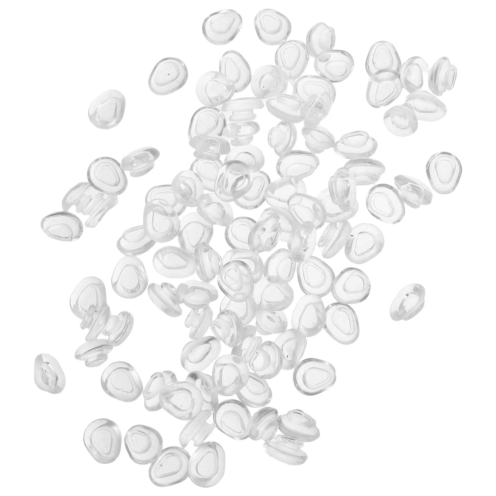 

50Pcs Push-in Silicone Nose Pads Clear Soft Glasses Replacement Non-Slip Nose Bridge Pads for Eyeglasses Sunglasses