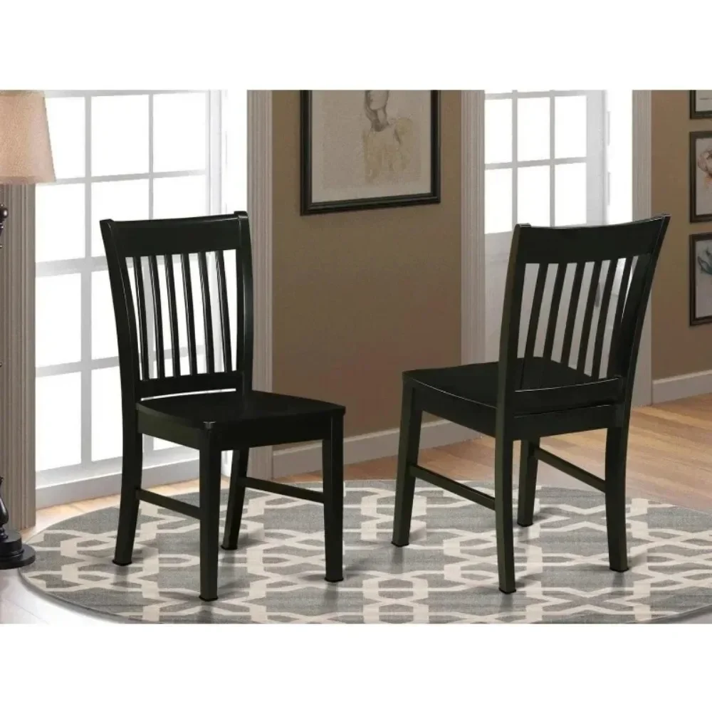 

Norfolk Dining Slat Back Wood Seat Kitchen Chairs, Set of 2