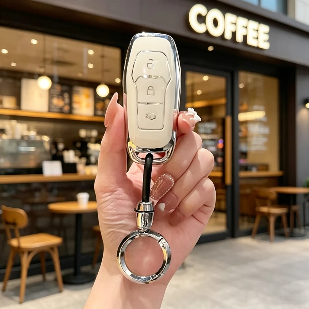 3 Buttons TPU Smart Remote Car Key Shell Case for Ford Fusion Explorer Edge Mustang Mondeo Kuka 2013-2018 Keyless