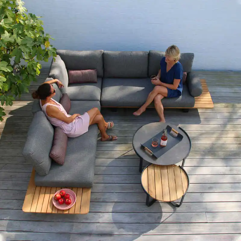 

Outdoor rattan sofa sun protection waterproof leisure living room balcony outdoor leisure solid wood sofa combination