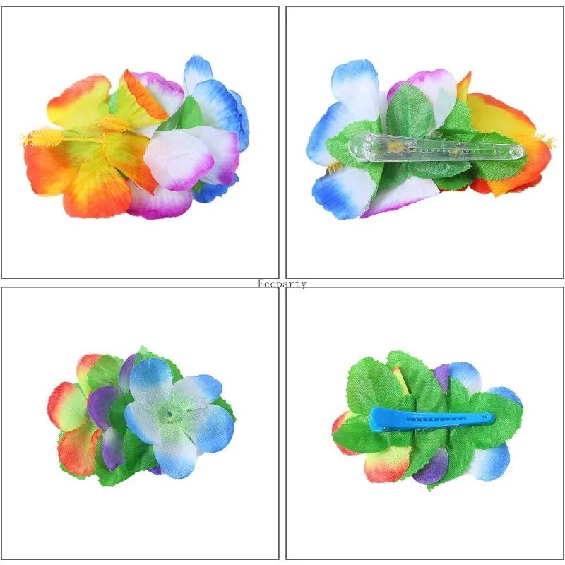 Elcoho 8 قطع تنورة العشب النظارات الشمسية Leis قلادة سوار مجموعة Luau زينة للأطفال والكبار مجموعة أزياء الهالوين