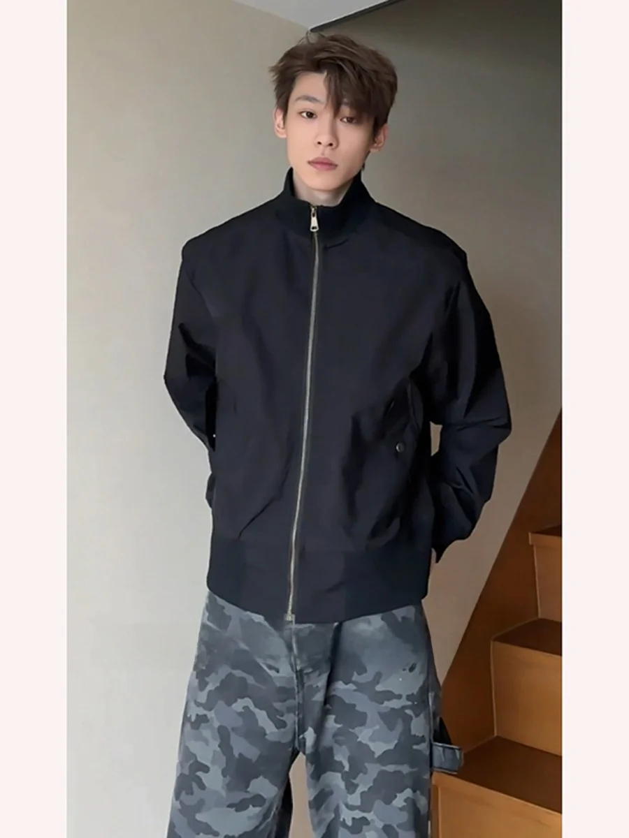 

Мужская куртка-бомбер Bla с воротником-стойкой, весенне-осенняя, в американском уличном стиле, Cleanfit Haome Pilot Jaet