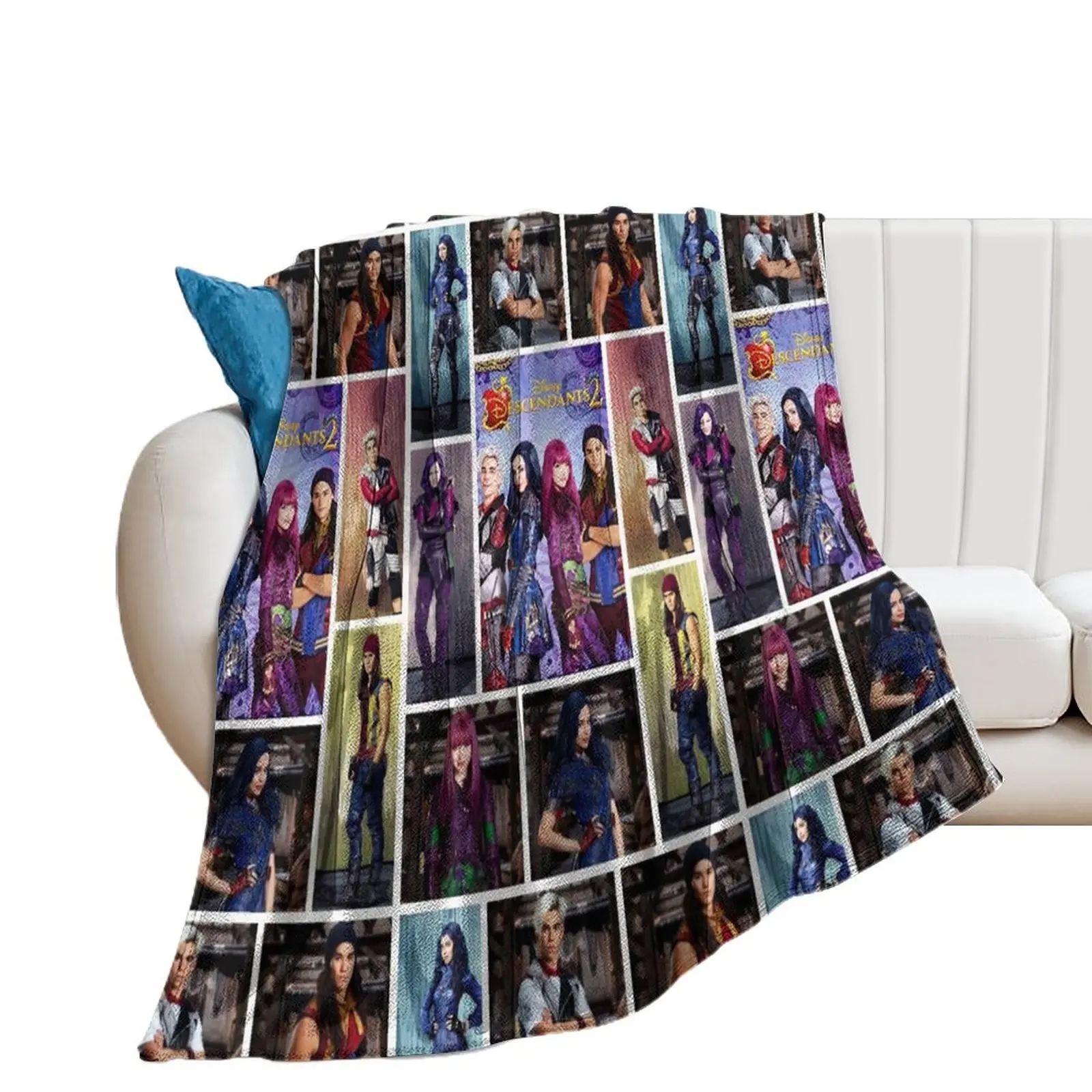 

descendants collages Throw Blanket Soft Plush Plaid Kid'S Blankets