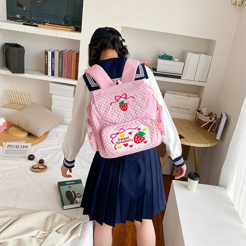 Preppy Style Dot School Backpack for Teenage Girls School Book Bags Children Large Backpacks Mochila