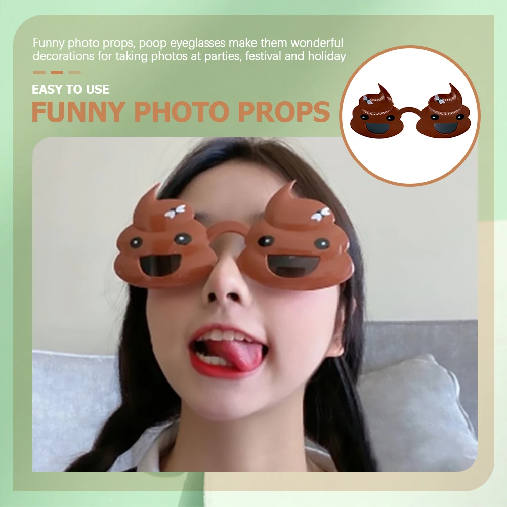 

2 Pcs Personality Funny Glasses Poop Sunglasses Photo Prop Poop Glasses frame Masquerade Carnival Party Eyeglasses Tricking Prop