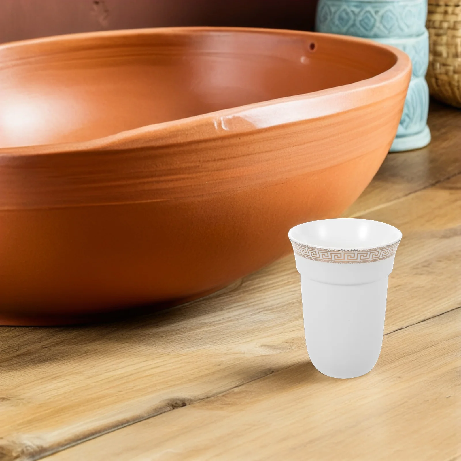 

Freestanding Toilet Brush Holder Ceramic Bathroom Organizer Anti-Slip Base Cleaning Brush Storage Holder Bathroom Tool Cup