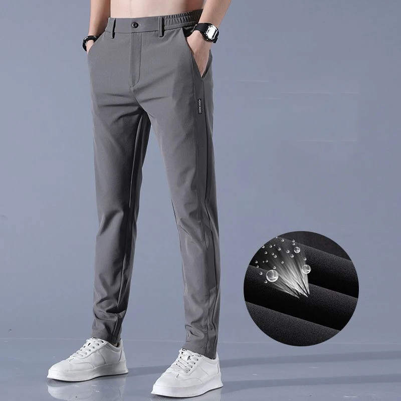 

2025 модные весенне-осенние деловые повседневные мужские брюки, свободные прямые брюки, трендовые универсальные повседневные классические однотонные брюки