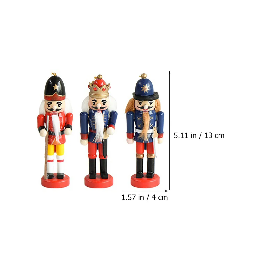 

6Pcs Wooden Nutcracker Xmas Tree Ornaments Hanging Xmas Decorations Christmas Party Supplies Tree Hanging Ornaments