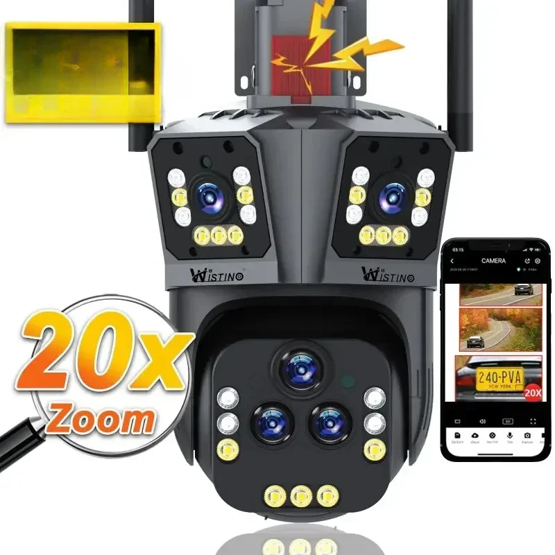 B-M Wistino 10K Outdoor 20X Zoom CCTV Wireless Wifi  Two Way Audio Night Vision Security Surveillance Network PTZ