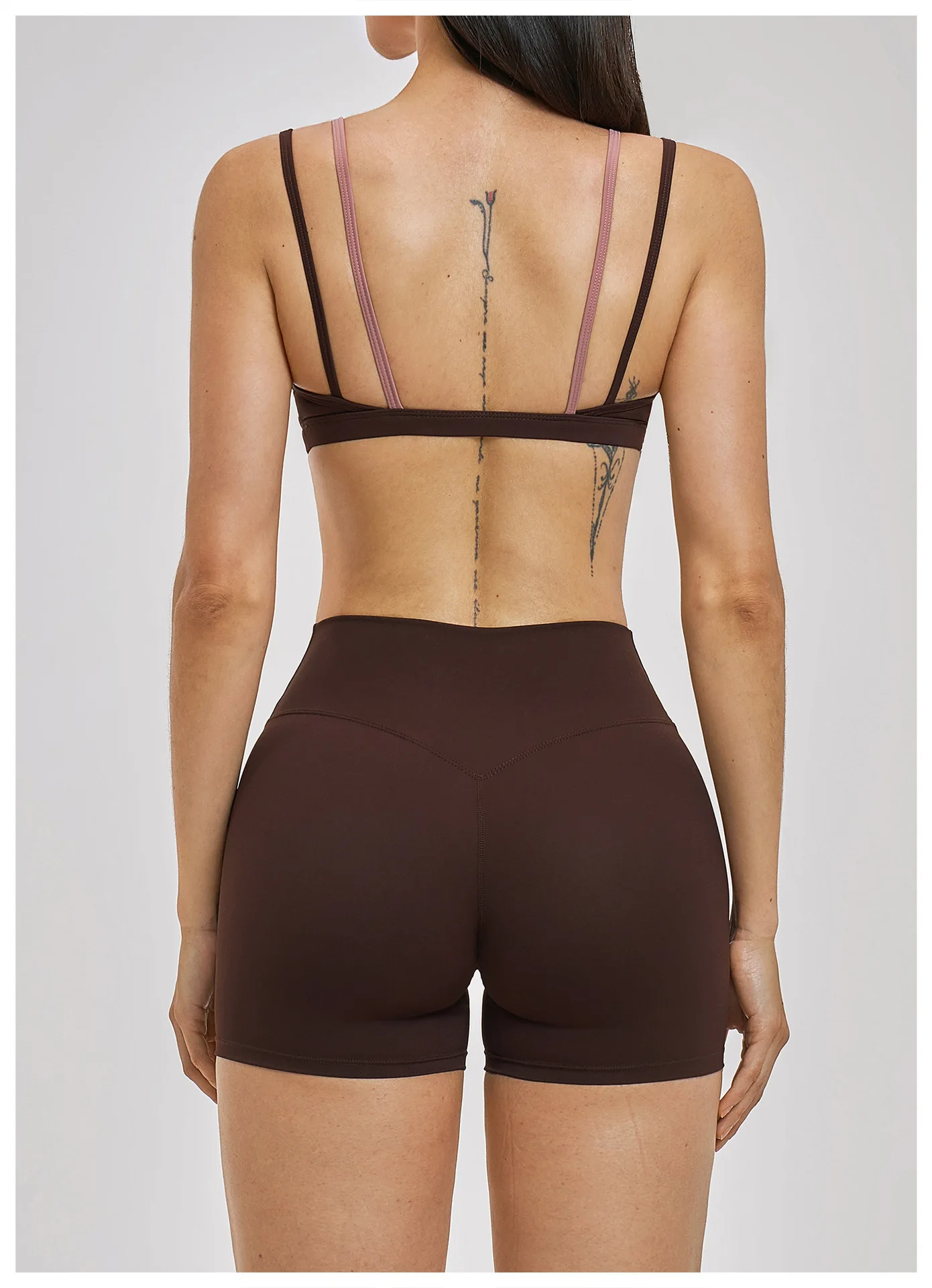 Contrast Color Backless Yoga Bra Cloud Feeling Fake Two Pieces Gym Sports Top Quick Dry Outdoor Workout Fitness Running Bra 3