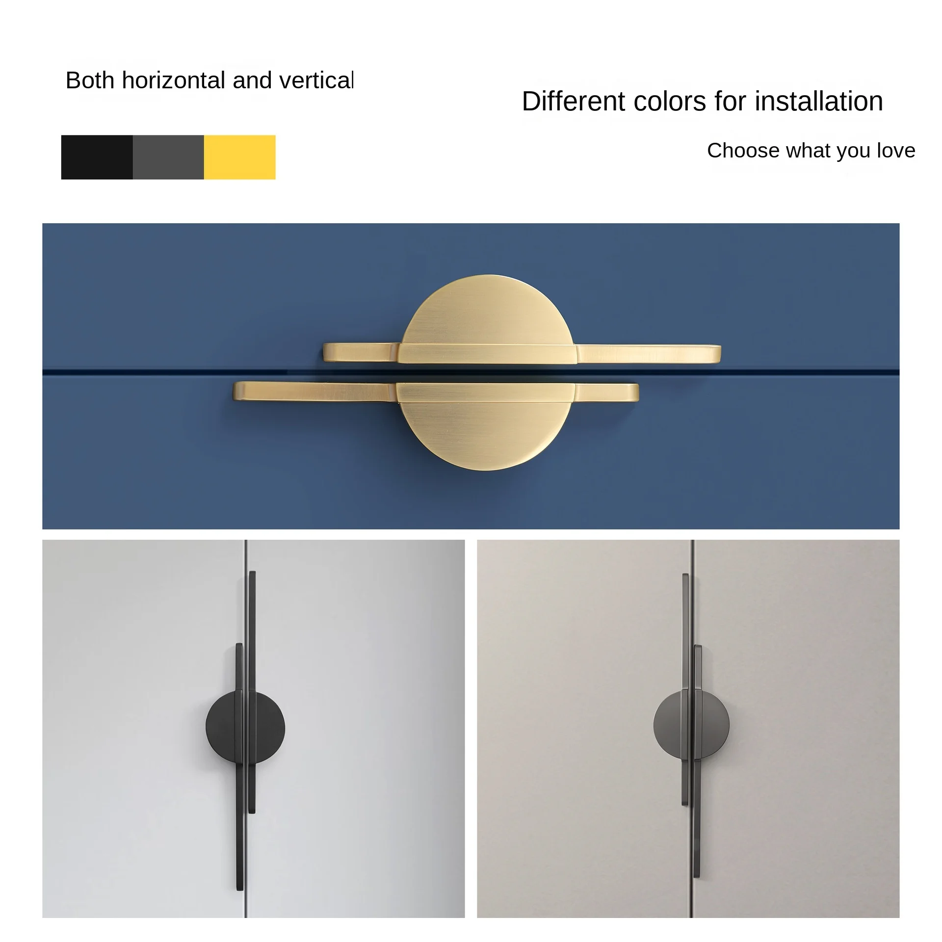 

Half round matching gold zinc alloy cabinet door handle, wardrobe drawer, bathroom cabinet door handle, furniture