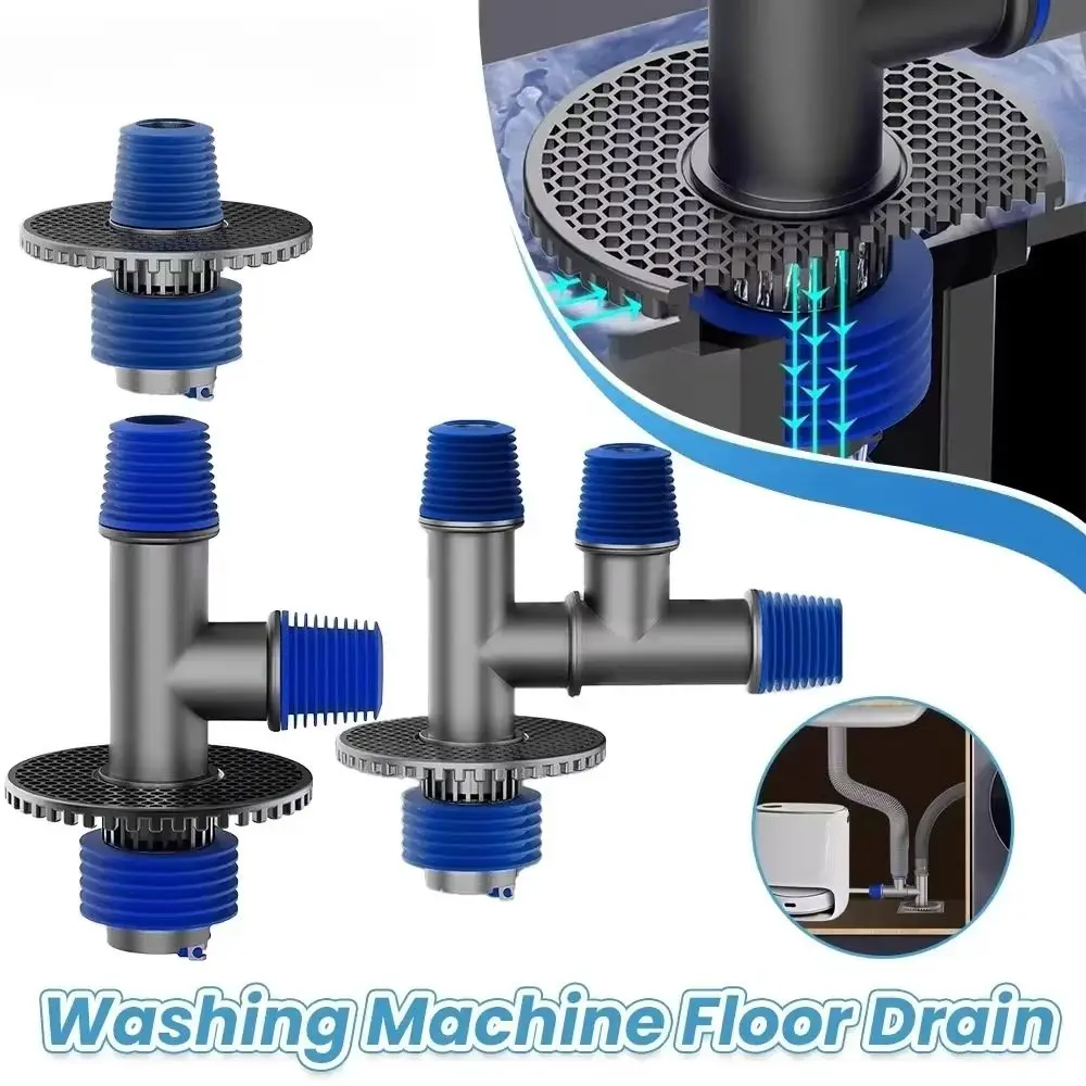 1Pcs Durable 2 in 1 Floor Drain Cover Universal 2/3/4 Ways Sewer Drain Connector Hose Adapter Disposer Washroom Accessories