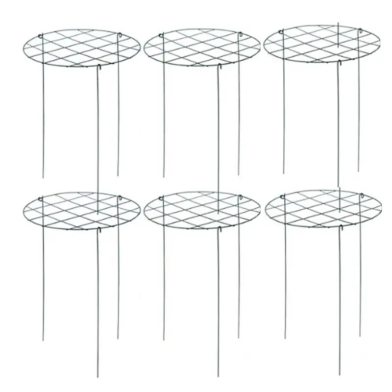 

[NEW!A08R】 Grow Through Plant Support 6 Pack Peony Cages And Supports For Outdoor Plants Peony Support Ring