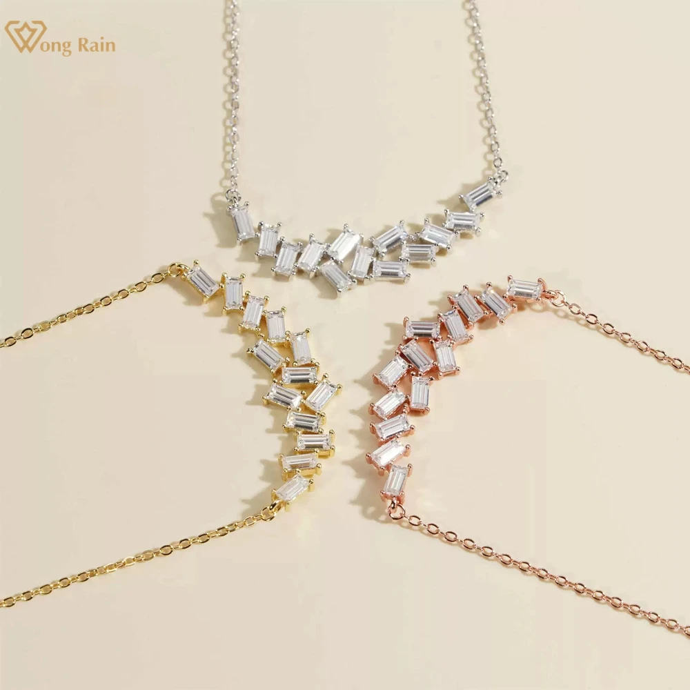 

Wong Rain Solid 925 Sterling Silver VVS1 3EX D Color Real Moissanite Diamonds Gems Pendant Necklace Fine Jewelry GRA Wholesale