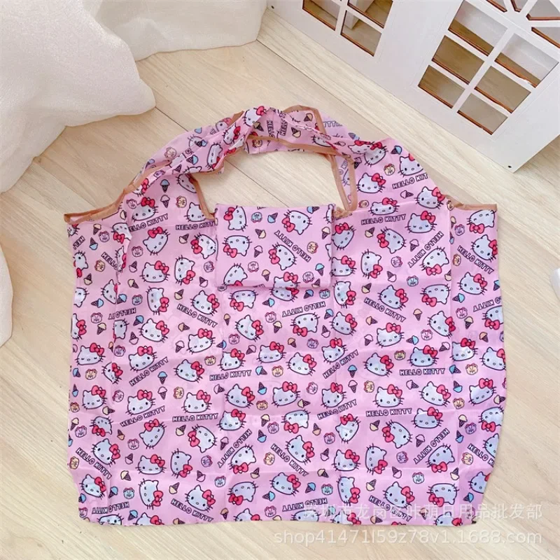 Sanrio Hello Kitty Shopping Bag My Melody Kuromi Cinnamoroll borsa per la spesa pieghevole portatile eco-friendly Supermarket