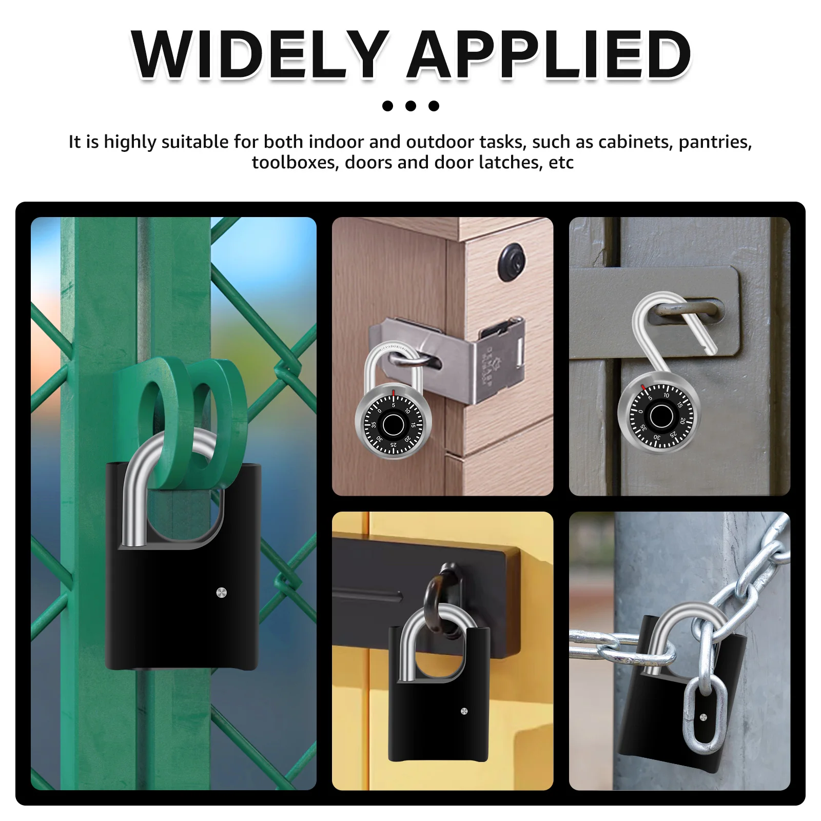 2 قطعة قفل مجمع في الهواء الطلق تصميم قفل مانع لتسرب الماء لكلمة المرور المخفية وأمن عالي للخزانة والمنزل والمدرسة والمرآب #6