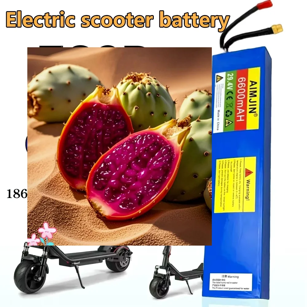 

7S2P 29.4V 6600mAh Battery Pack 18650 Rechargeable battery with BMS Suitable for Electric Scooter Battery + 29.4V Charger