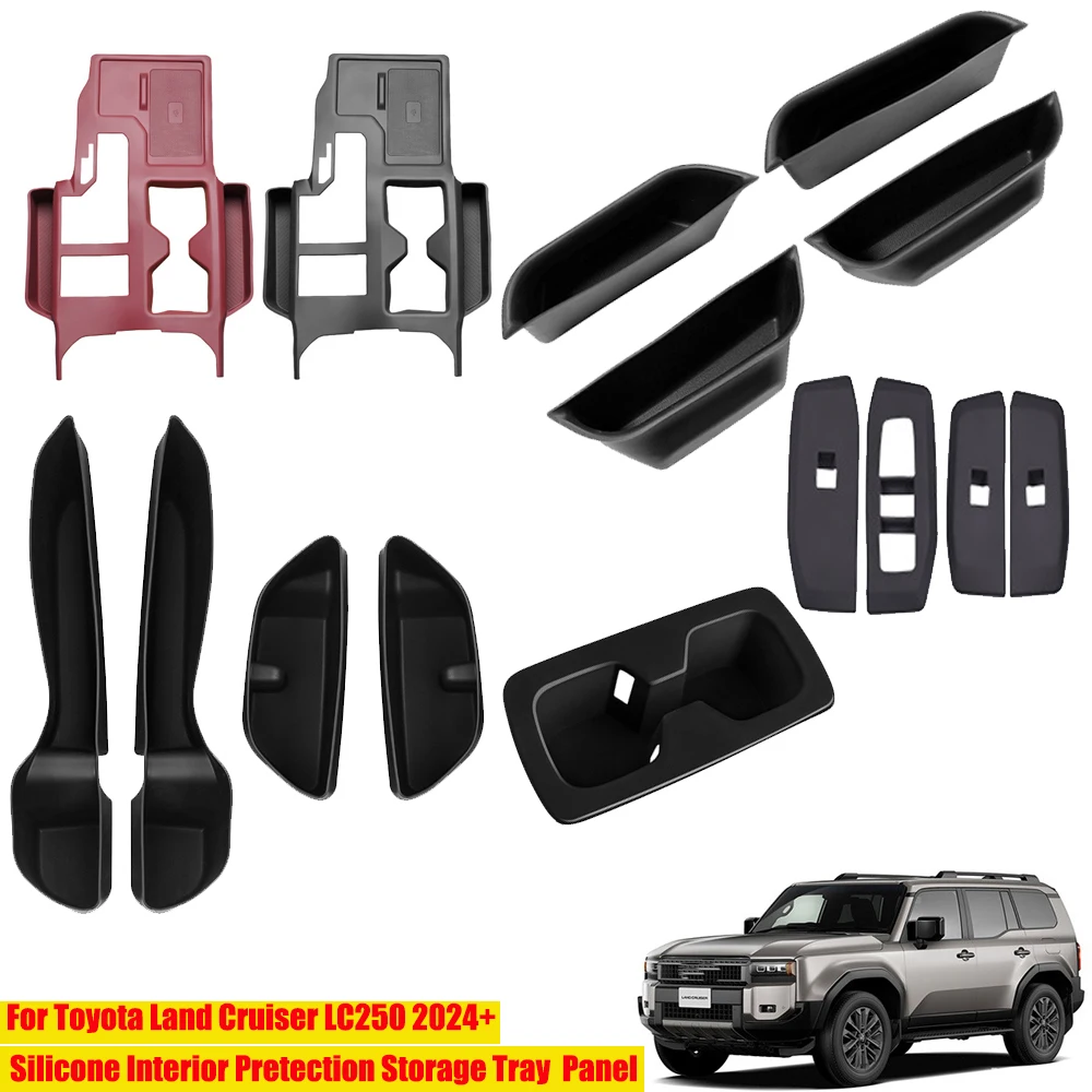 

Силиконовая Защитная панель для салона автомобиля, органайзер, лоток для хранения для Toyota Land Cruiser LC 250 2024 +