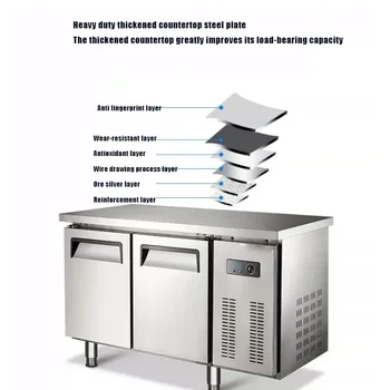 Commercial Dual Temperature Workbench Refrigerator Freezer 1800x600x800mm Direct Cooling 110V 220V with Backsplash - Image 5