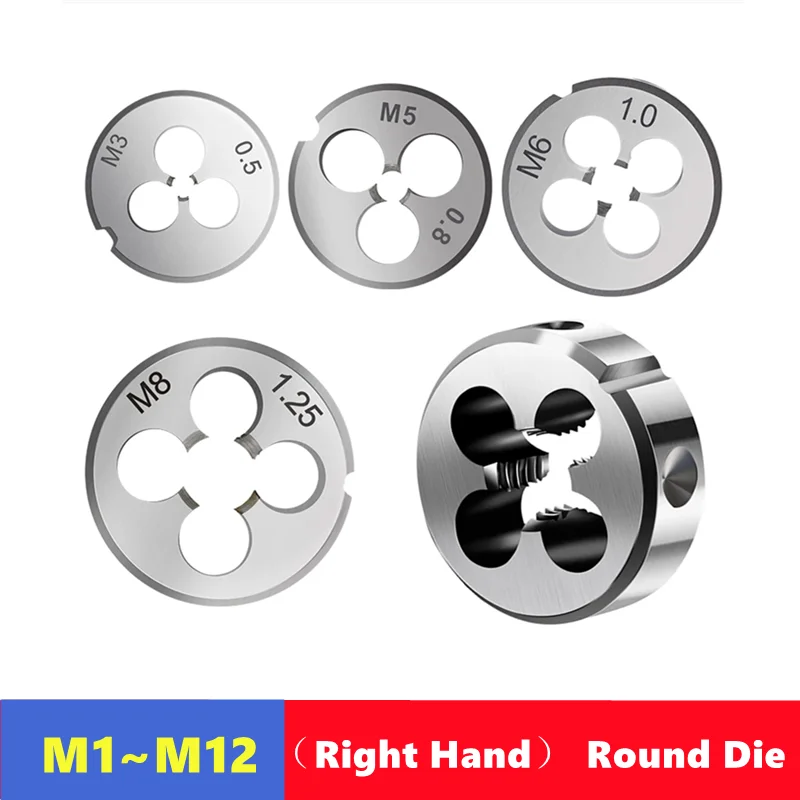 Metric Die M1-M12 1pcs Right-Hand, Machine and Hand Tools for Machine Tools and Manual External Thread Tapping and Repair