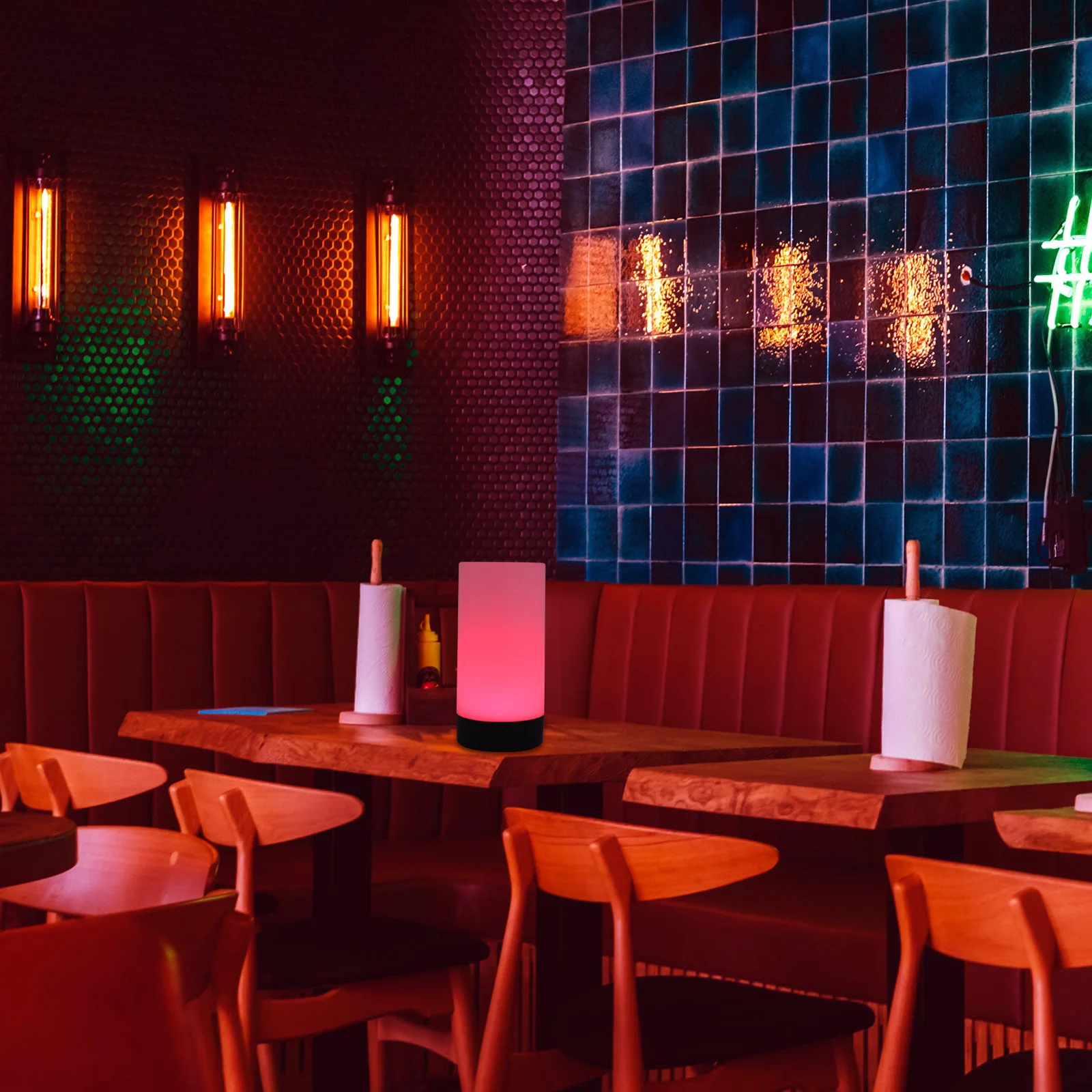 

1Pcs LED Chargeable Bar Table Lamp Rechargeable Cylindrical USB Charging Desk Lamp Night Light LED Light Cylindrical Lamps