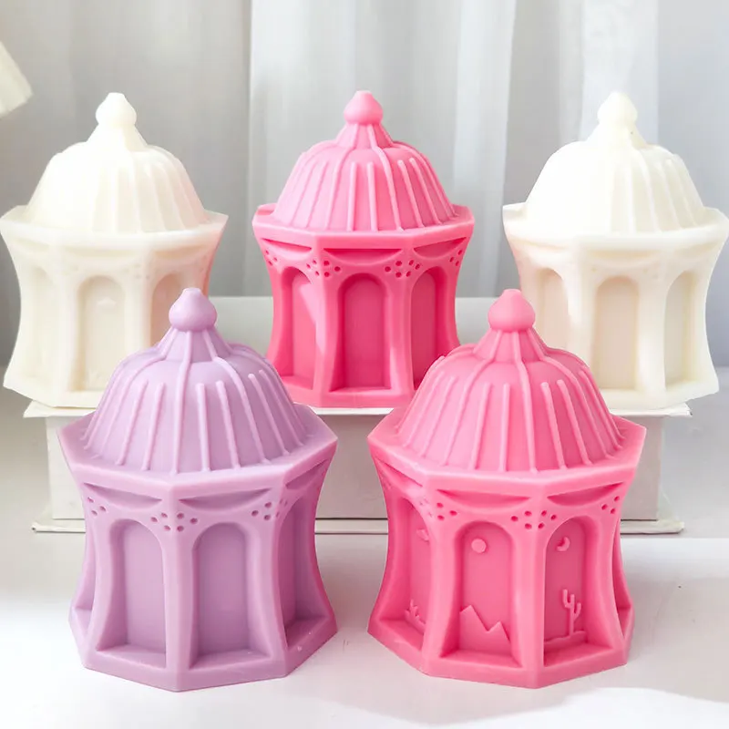 

Church Candle Soap Silicone Mold 3D Custom Cathedral Temple Candle Gypsum Home Decoration Silicone Mold