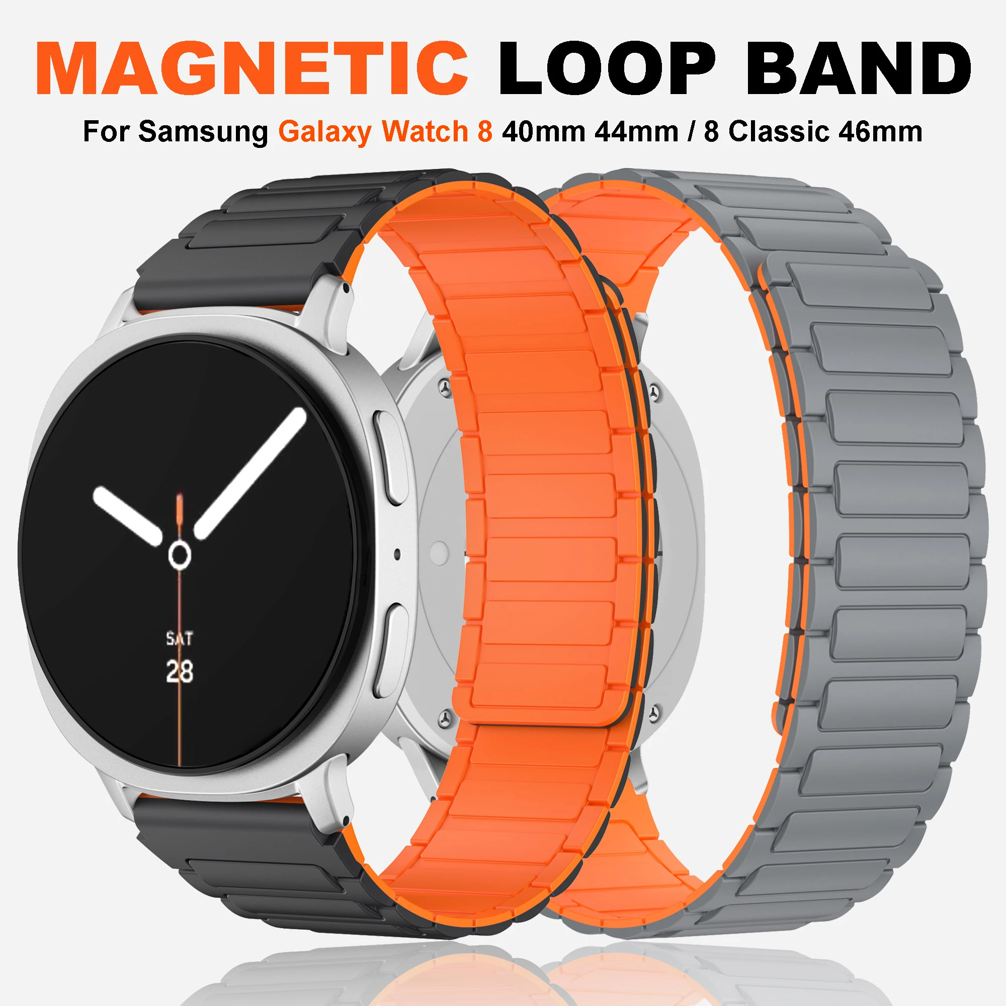 

Magnetic Loop Band for Samsung Galaxy watch 8 40mm 44mm 8 classic 46mm Silicone Sport Bracelet correa Galaxy watch 8 Wrist Strap