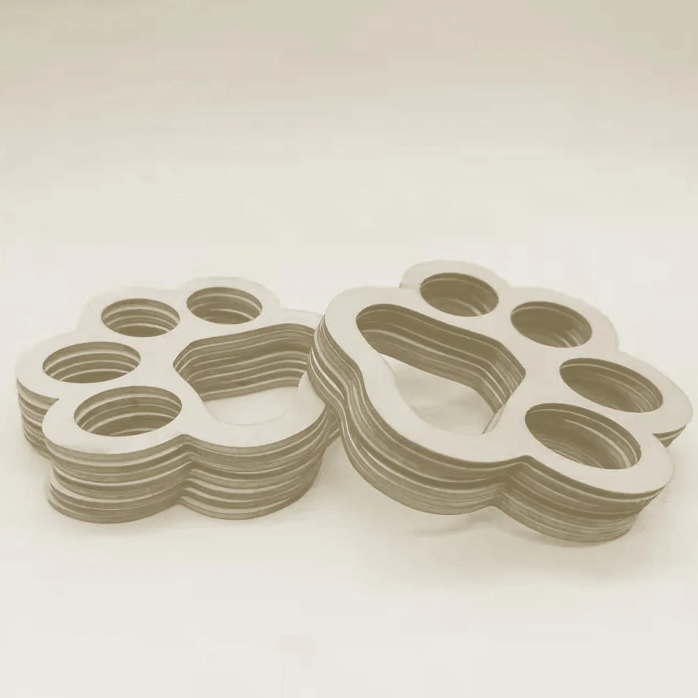 

30pcs Dog Paw Craft Cutouts Unfinished Wooden Tags For Diy Pet Party Decor Wood Gift Tags Blank Slices Handicraft Supplies