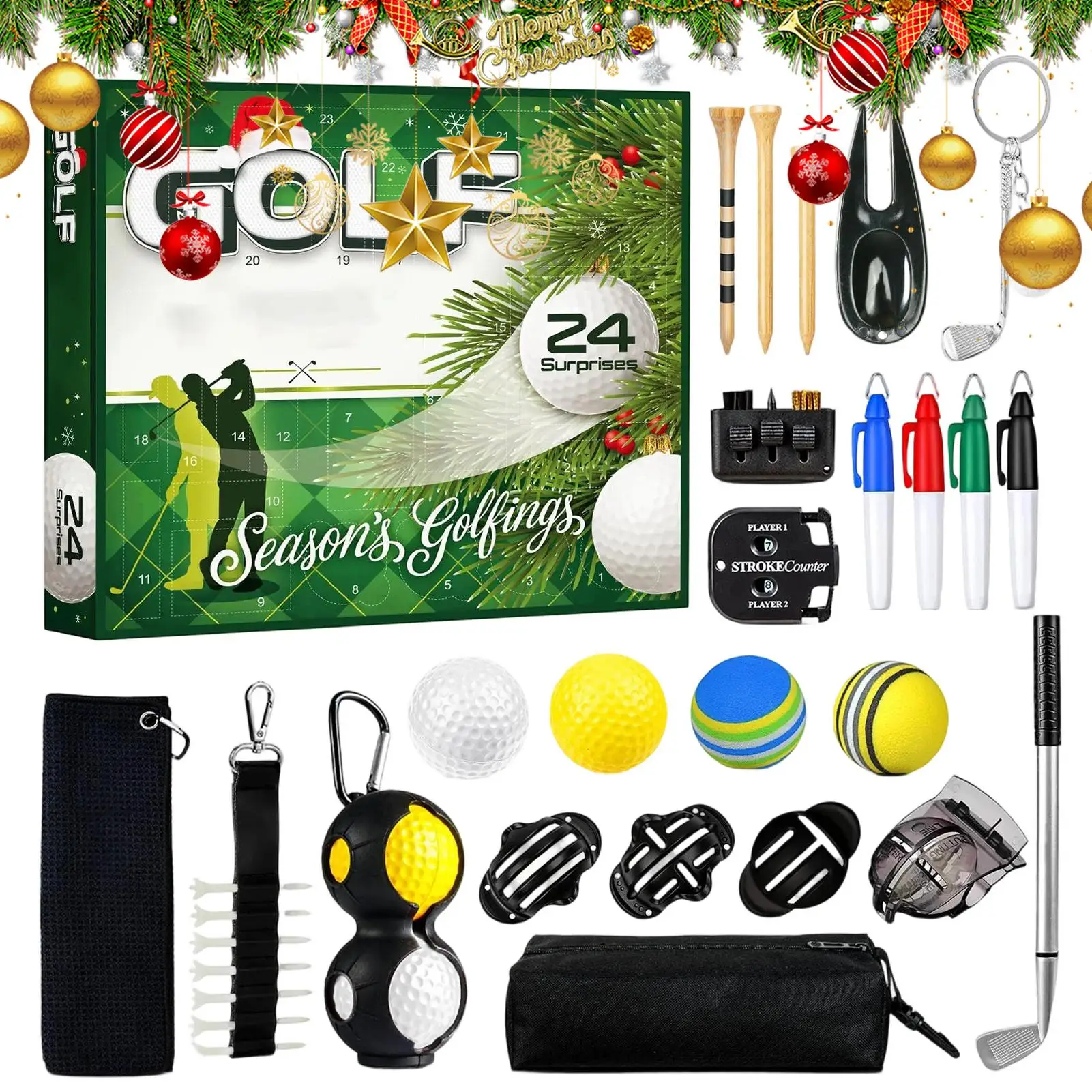 

Christmas Countdown Calendar 2025 Festive Advent Favors 24 Days Of Christmas Countdown Golf Accessories For Adults Husband